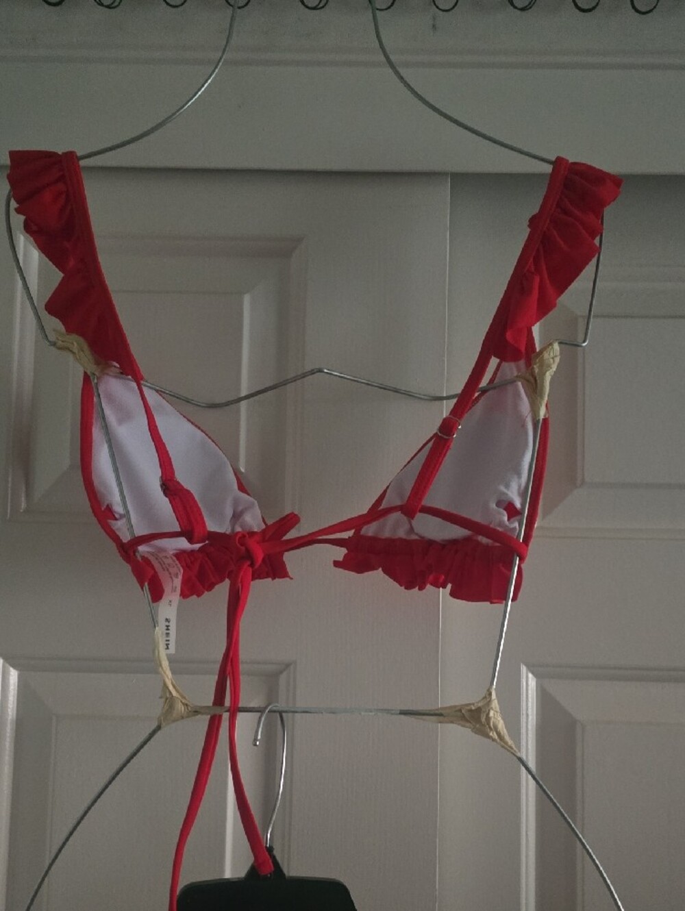 SHEIN Red Ruffled Triangle Bikini Set - Picture 4 of 5